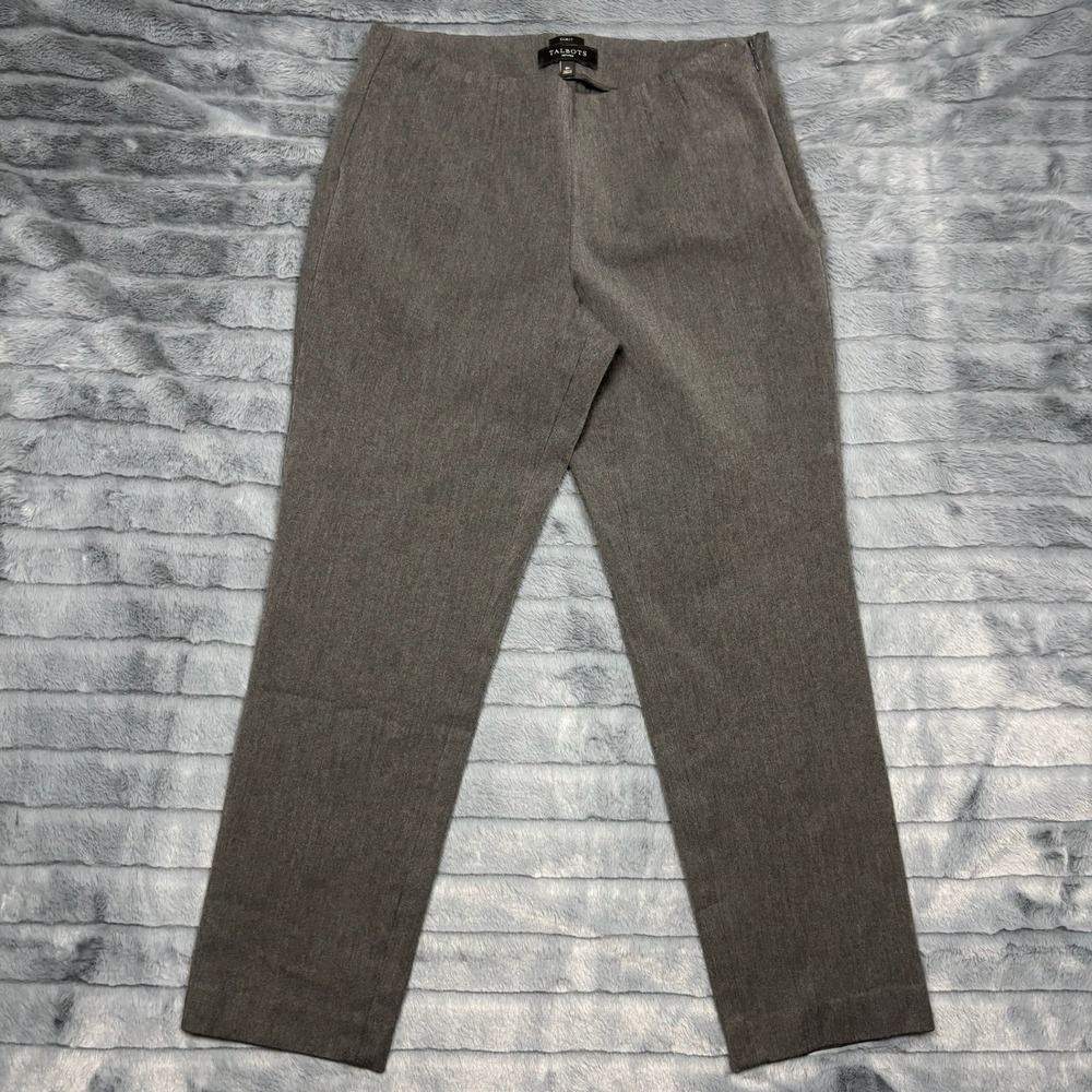 Talbots Petites Curvy Gray Side Zip Dress Pants Trousers 6P Charcoal Heather